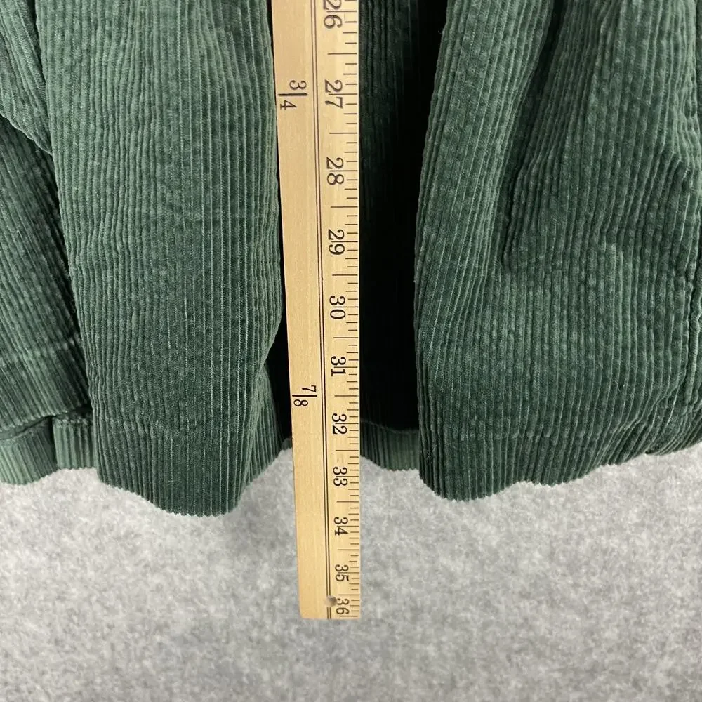 Madewell Corduroy Aidy Dress Womens 10 Green Square Neck Tiered Babydoll Holiday - Picture 8 of 14